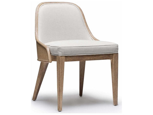 Siesta Mahogany Wood Natural Upholstered Armless Dining Chair