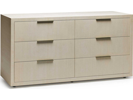 Montaigne 6-Drawer Double Dresser in Desert Sisal with Champagne Silver