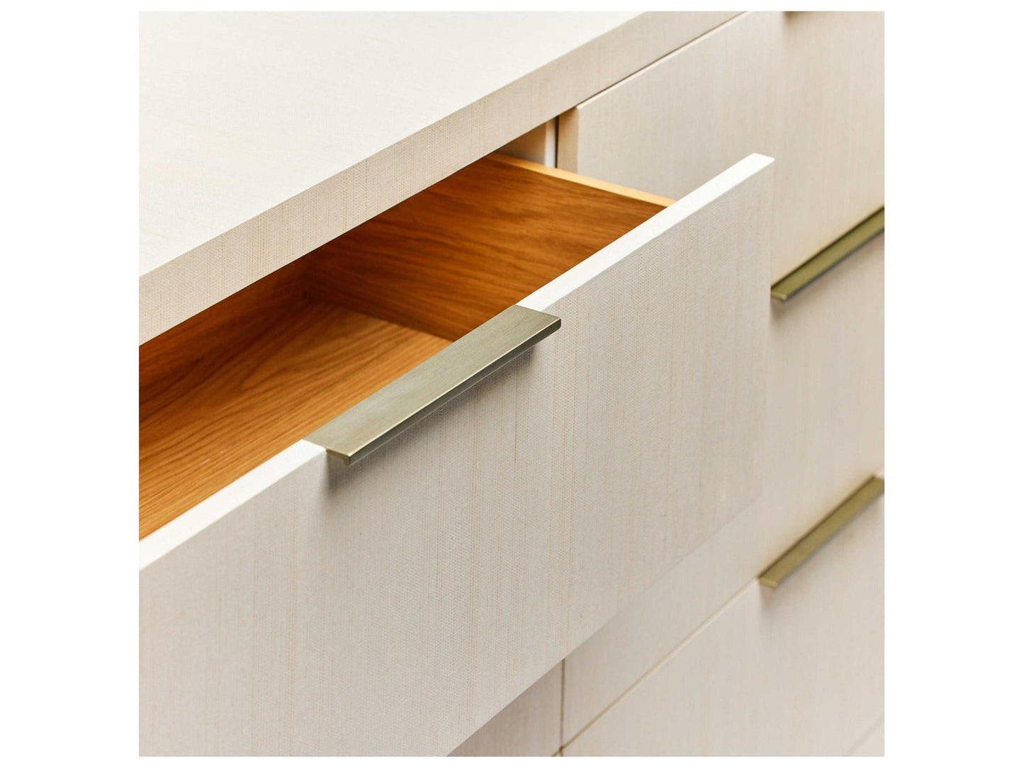 Montaigne 6-Drawer Double Dresser in Desert Sisal with Champagne Silver