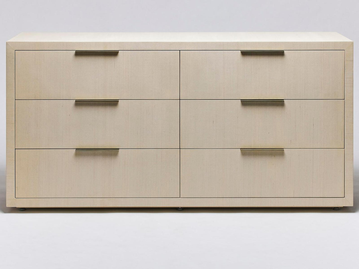 Montaigne 6-Drawer Double Dresser in Desert Sisal with Champagne Silver