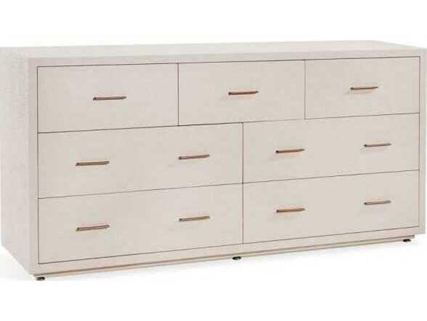 Livia 7-Drawer Faux Linen Double Dresser in Caribbean Sand