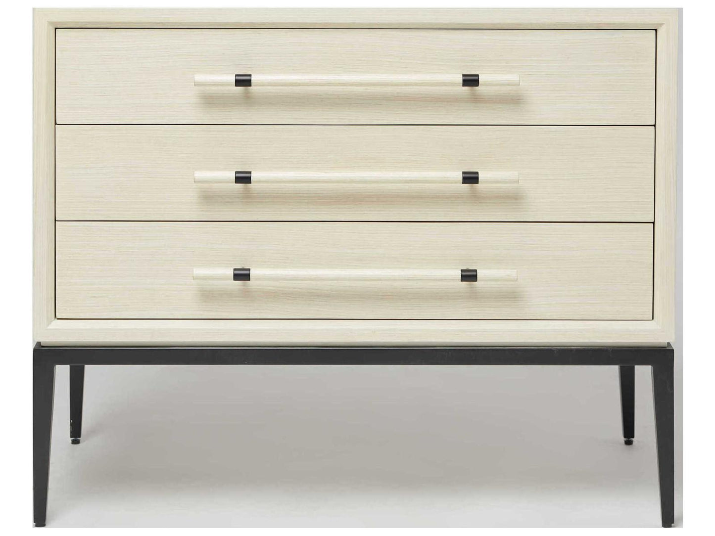 Burton 3-Drawer Ash Wood Nightstand in Parchment Finish