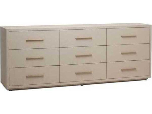 Livia 9-Drawer Dresser Caribbean Sand Faux Linen