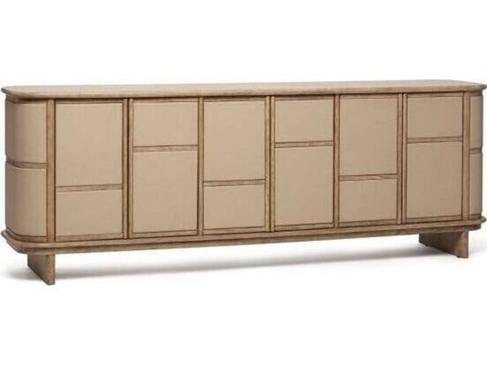 Guilford 84 Inch Media Console Washed Taupe Cream Latte