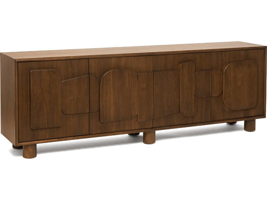 August 90-Inch Walnut Wood Classic Credenza