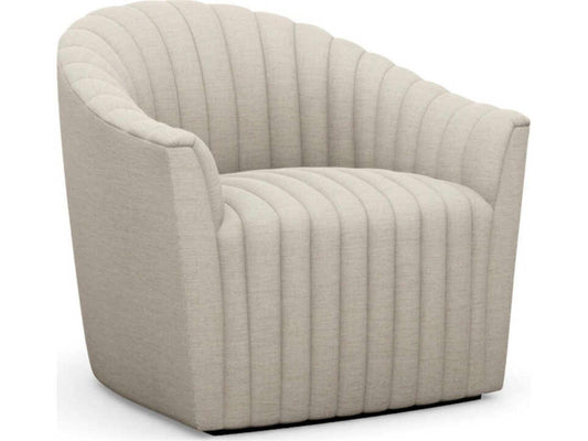 Channel Swivel Upholstered Accent Chair in Beige Canyon Weave