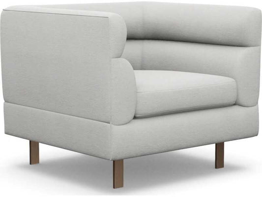 Ornette Club Chair in Cream Faux Shearling with Bronze Legs