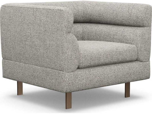 Ornette Gray Accent Chair with Bronze Metal Legs