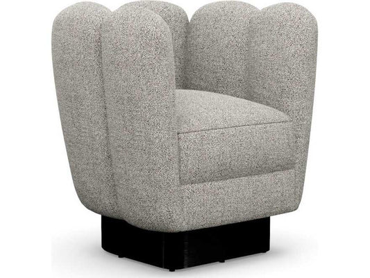 Gallery Swivel Accent Chair Gray Loma Weave Gunmetal Base