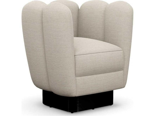 Gallery Swivel Accent Chair in Bluff Canyon Weave Fabric and Gunmetal