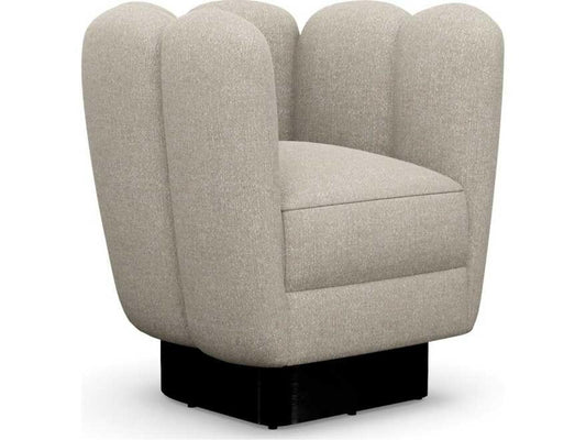 Gallery Swivel Accent Chair in Beige Fabric