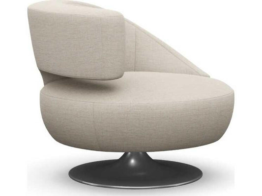 Isabella Swivel Accent Chair in Beige Fabric