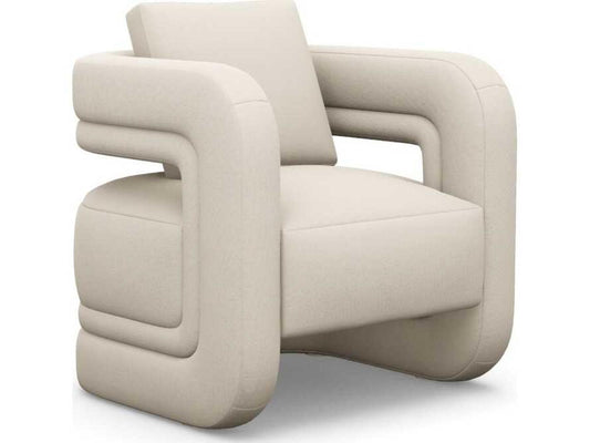 Scillia Accent Chair in Cream Faux Linen