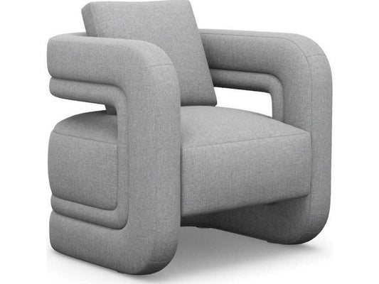 Scillia Gray Faux Linen Accent Chair