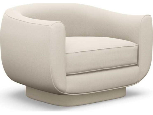 Spectrum Swivel Cream Faux Linen Accent Chair