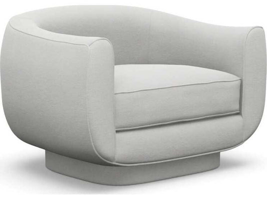 Spectrum Swivel Club Chair in Cream Upholstered Fabric