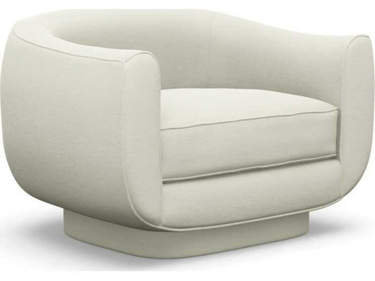 Spectrum Swivel Accent Chair in Pure White Faux Linen