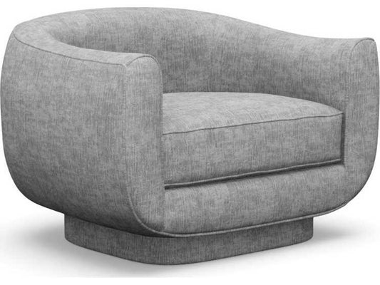 Spectrum Swivel Accent Chair in Pure Grey Faux Linen