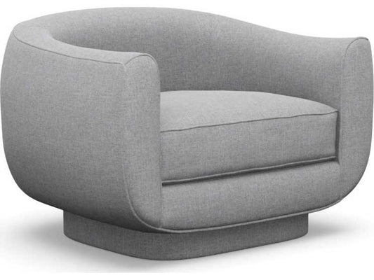 Spectrum Swivel Accent Chair in Pure Grey Faux Linen