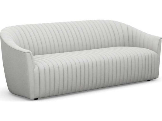 Channel 3-Seat Fresco Faux Linen Sofa in Cream