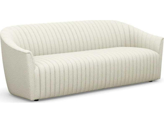 Channel Down Faux Shearling Upholstered Sofa