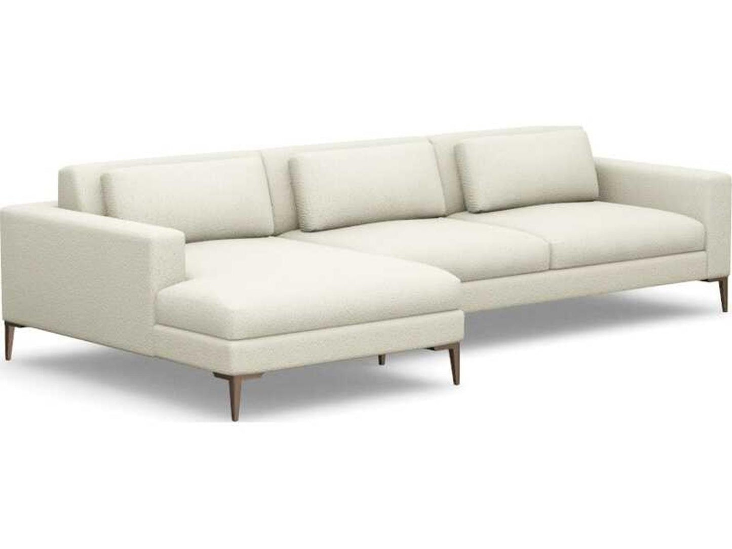 Comodo 2-Piece Cream Upholstered Left Chaise Sectional Sofa