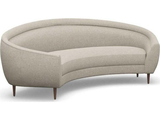 Capri 3-Seat Loma Weave Upholstered Sofa in Wheat with Light Grey Wood Legs