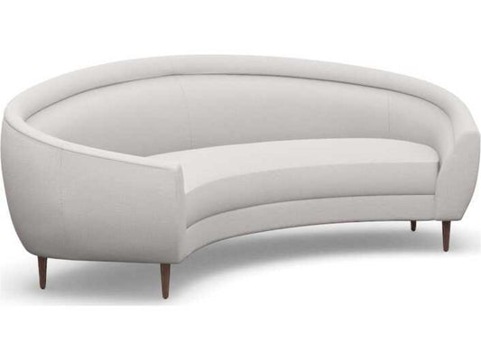 Capri Bungalow 3-Seat Chenille Upholstered Sofa with Walnut Wood
