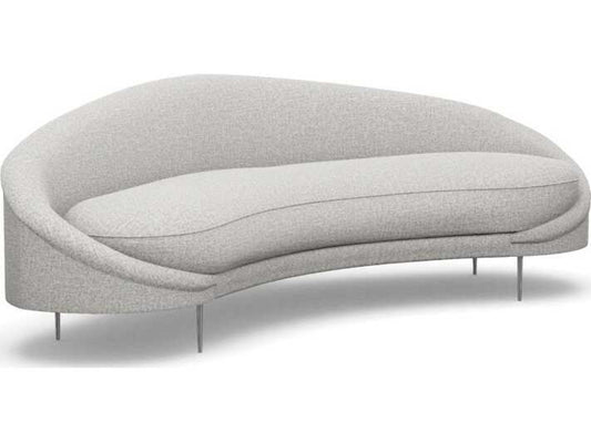Ava 3-Seat Upholstered Sofa in Storm and Polished Nickel