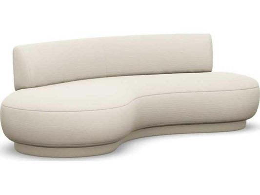Nuage 3-Seat Faux Linen Sofa in Pearl Cream