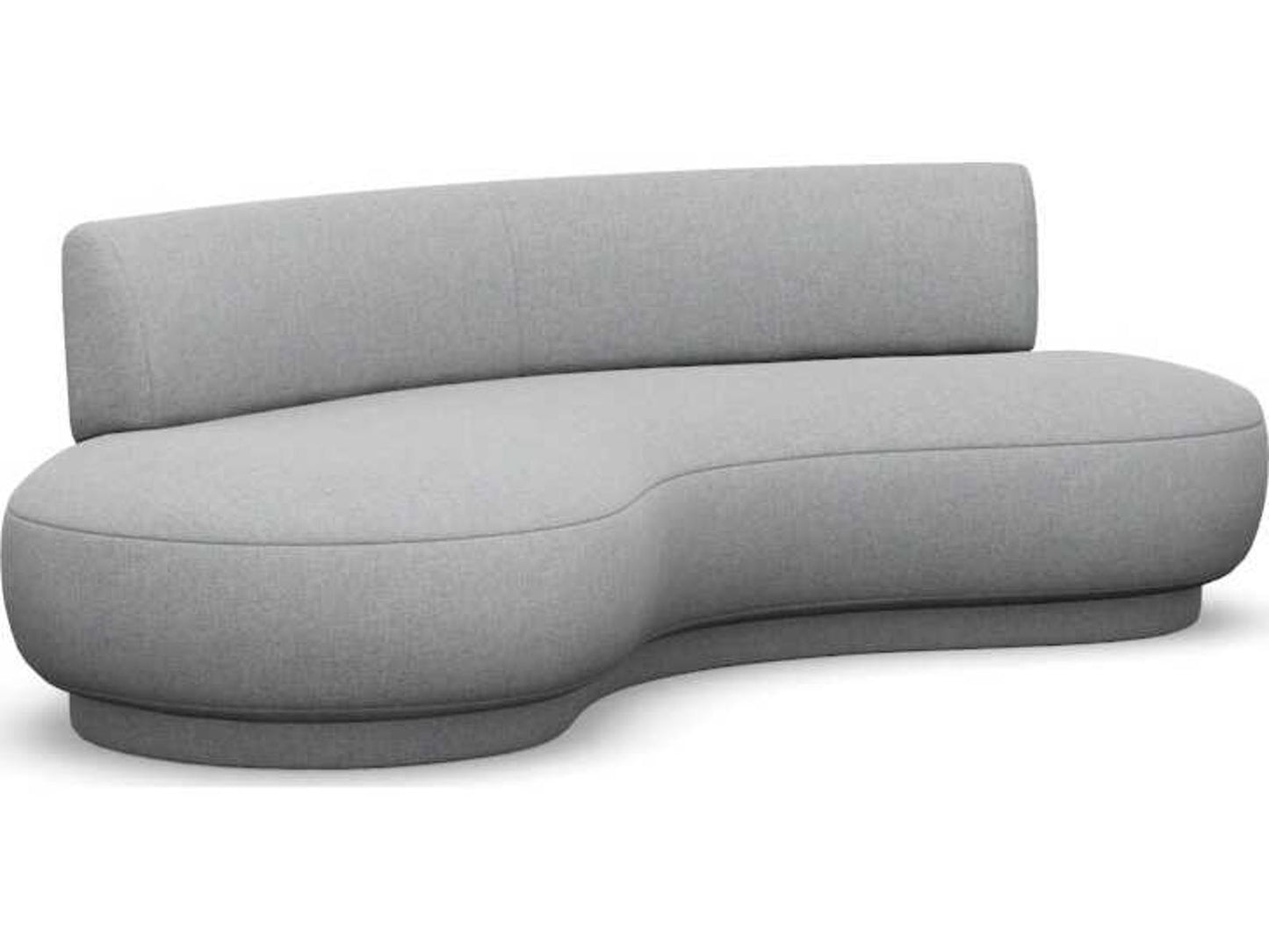 Nuage 3-Seat Left Arm Upholstered Sofa in Pure Grey Faux Linen