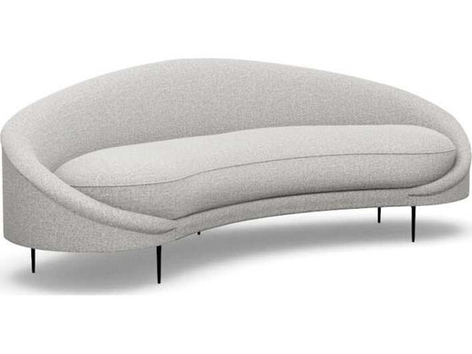 Ava Storm Polished Nickel Gray Upholstered Sofa