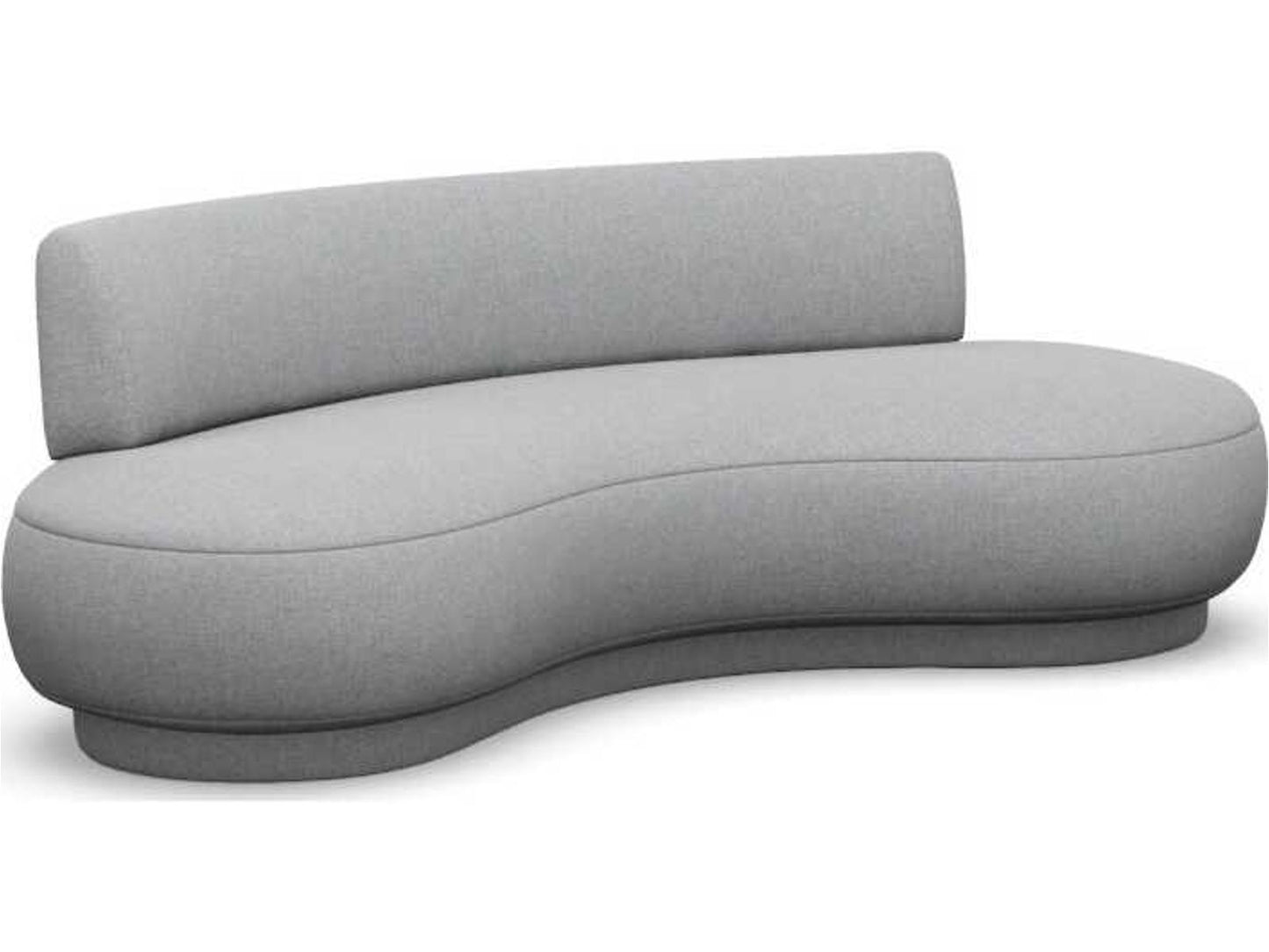Nuage 3-Seat Pure Grey Faux Linen Upholstered Sofa