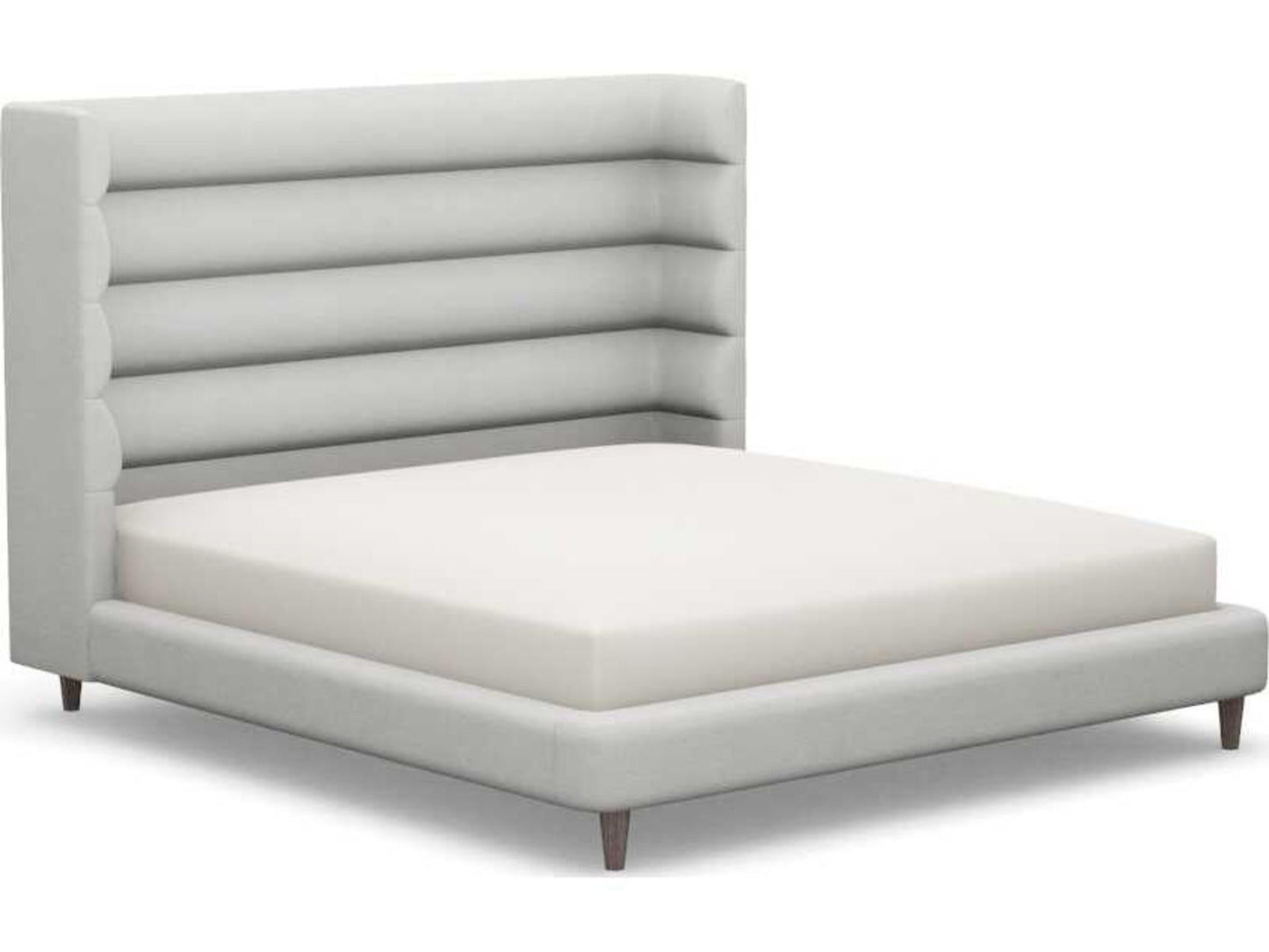 Ornette Upholstered King Platform Bed in Gray Hardwood