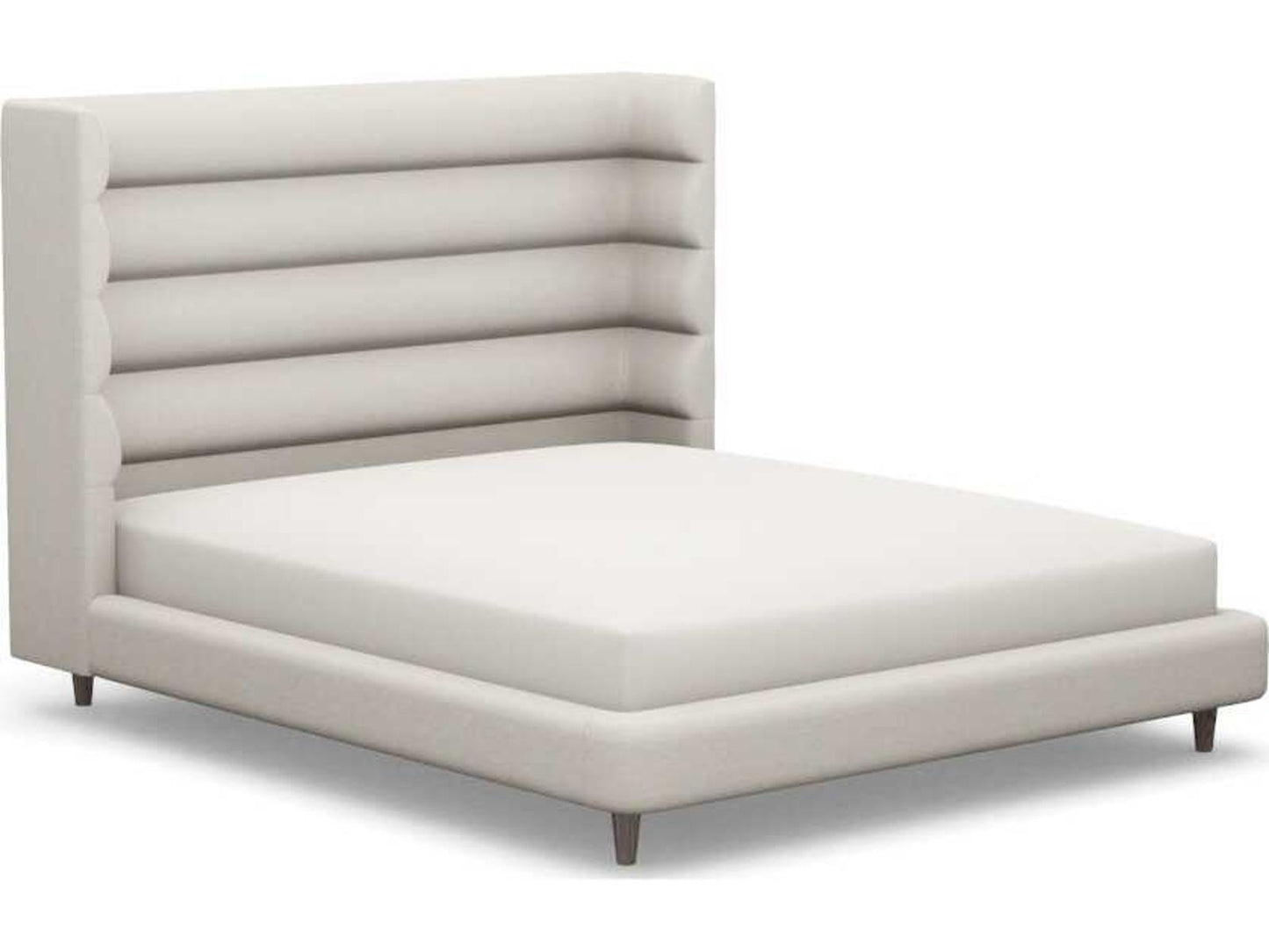Ornette Upholstered California King Platform Bed in Beige