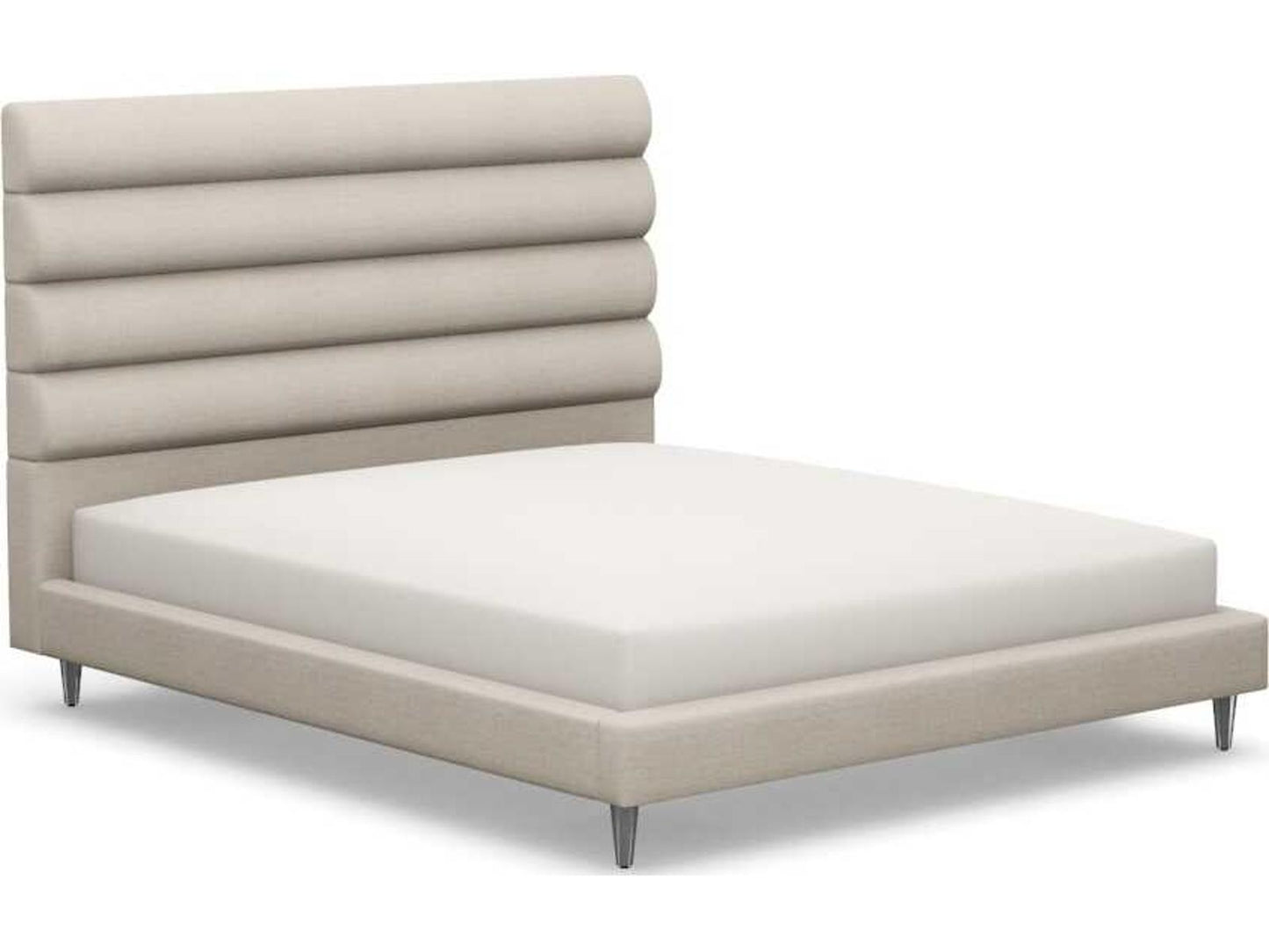 Channel Upholstered California King Platform Bed in Bluff Walnut