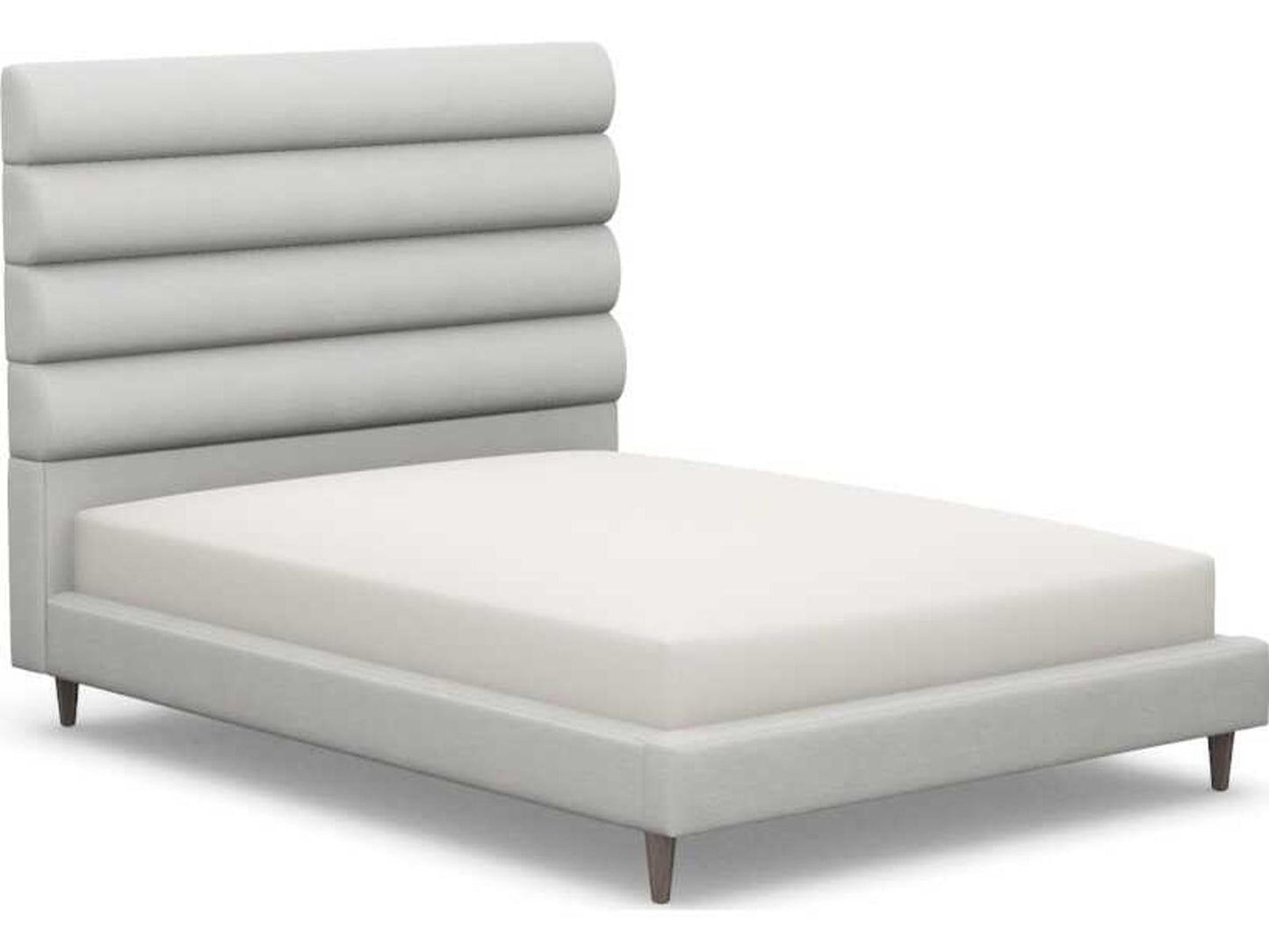 Channel Queen Upholstered Platform Bed in Gray