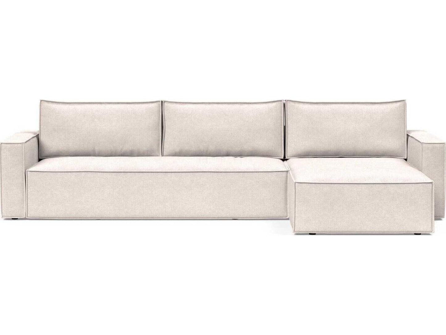 Living Newilla Adario Basmati Upholstered Sofa Bed with Reversible Lounger