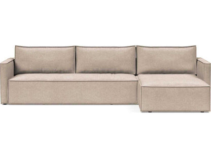 Living Newilla Adario Taupe Brown Upholstered Sectional Sofa Bed with Storage