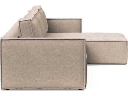 Living Newilla Adario Taupe Brown Upholstered Sectional Sofa Bed with Storage