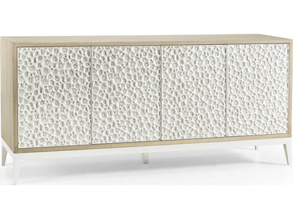 Water Rectangular Wood White Washed Oak Credenza Console Table