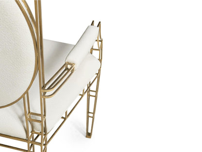 Jc Modern Bronze Upholstered Arm Dining Chair