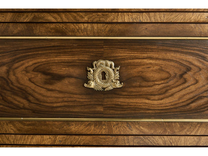 Viceroy Santos Brown Mahogany Wood Accent Chest with Brass Inlay