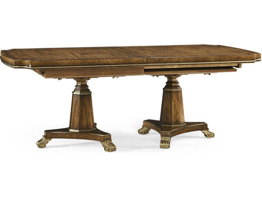 Viceroy Extendable Rectangle Dining Table in Brown Santos and Brass