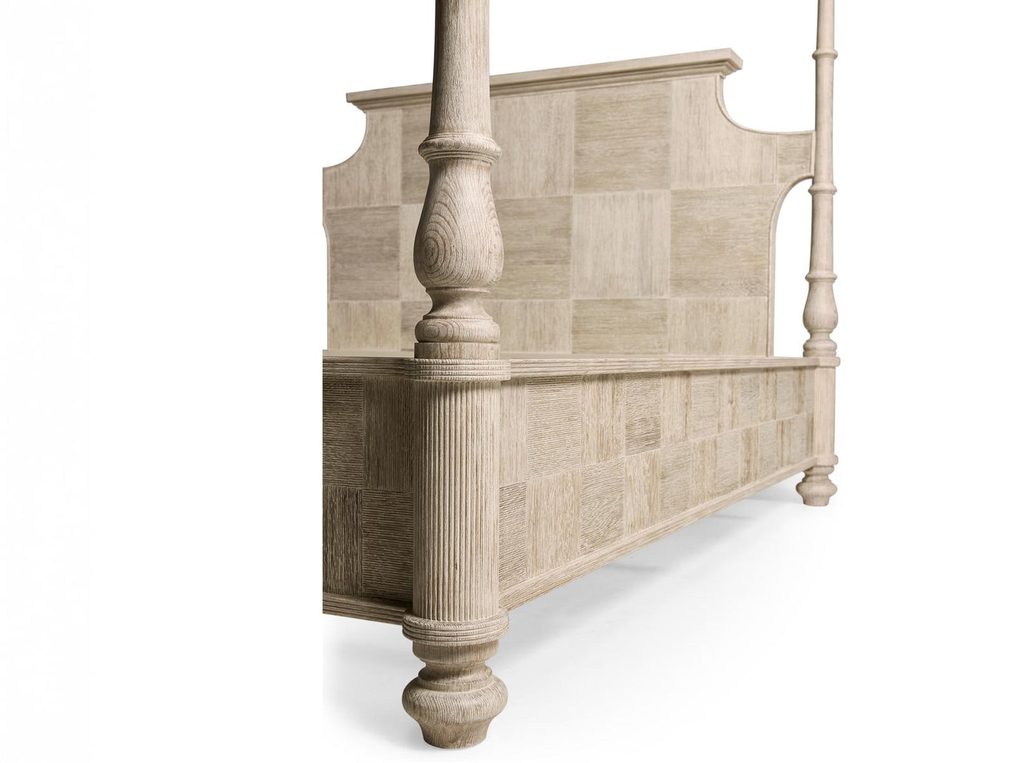 William Yeoward Bywater King Poster Bed in Washed Acacia Oak