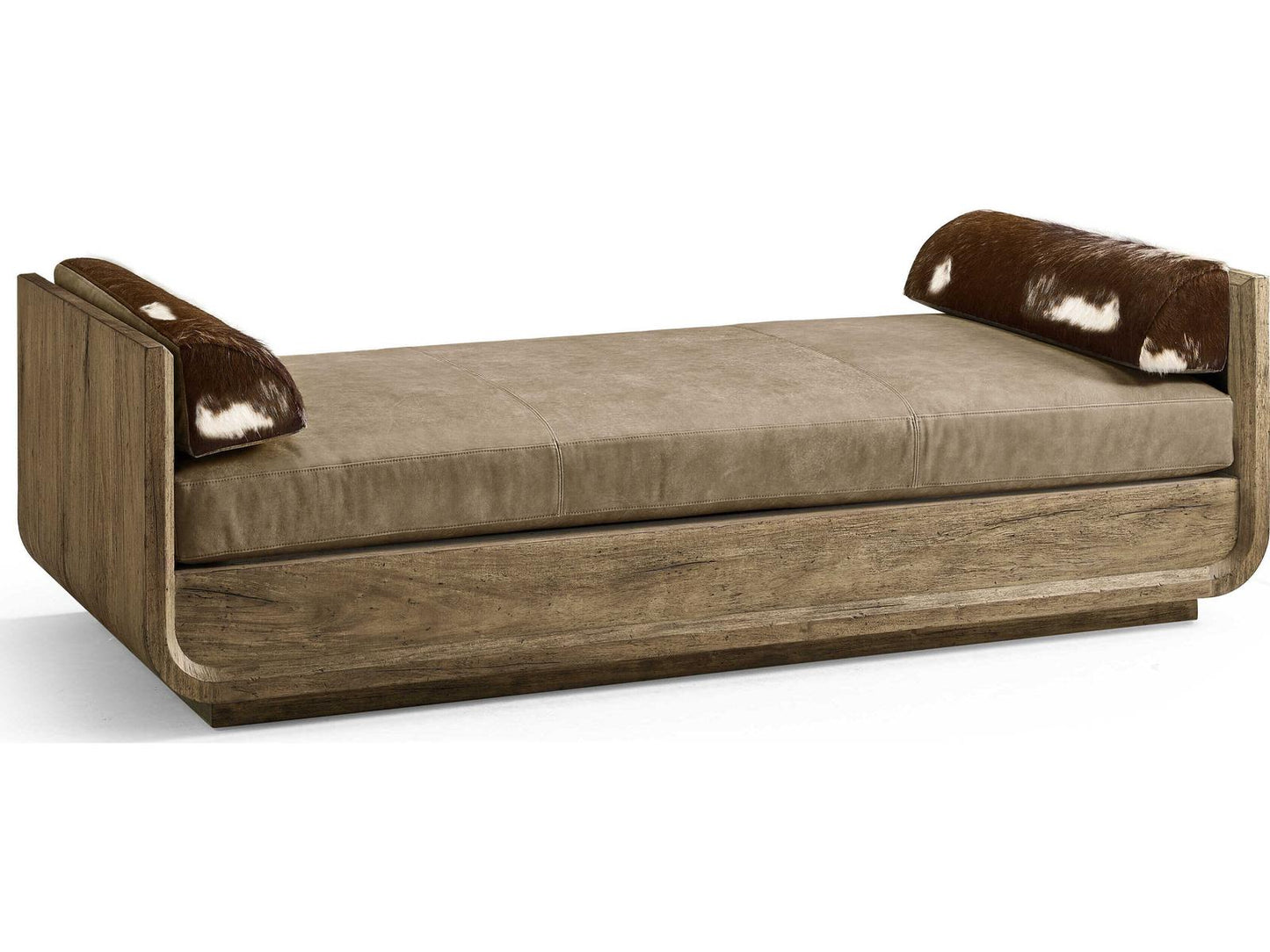 Stone Ridge Tully Light Acacia Leather and Cowhide Twin Daybed