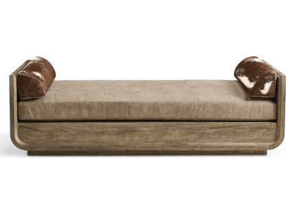 Stone Ridge Tully Light Acacia Leather and Cowhide Twin Daybed