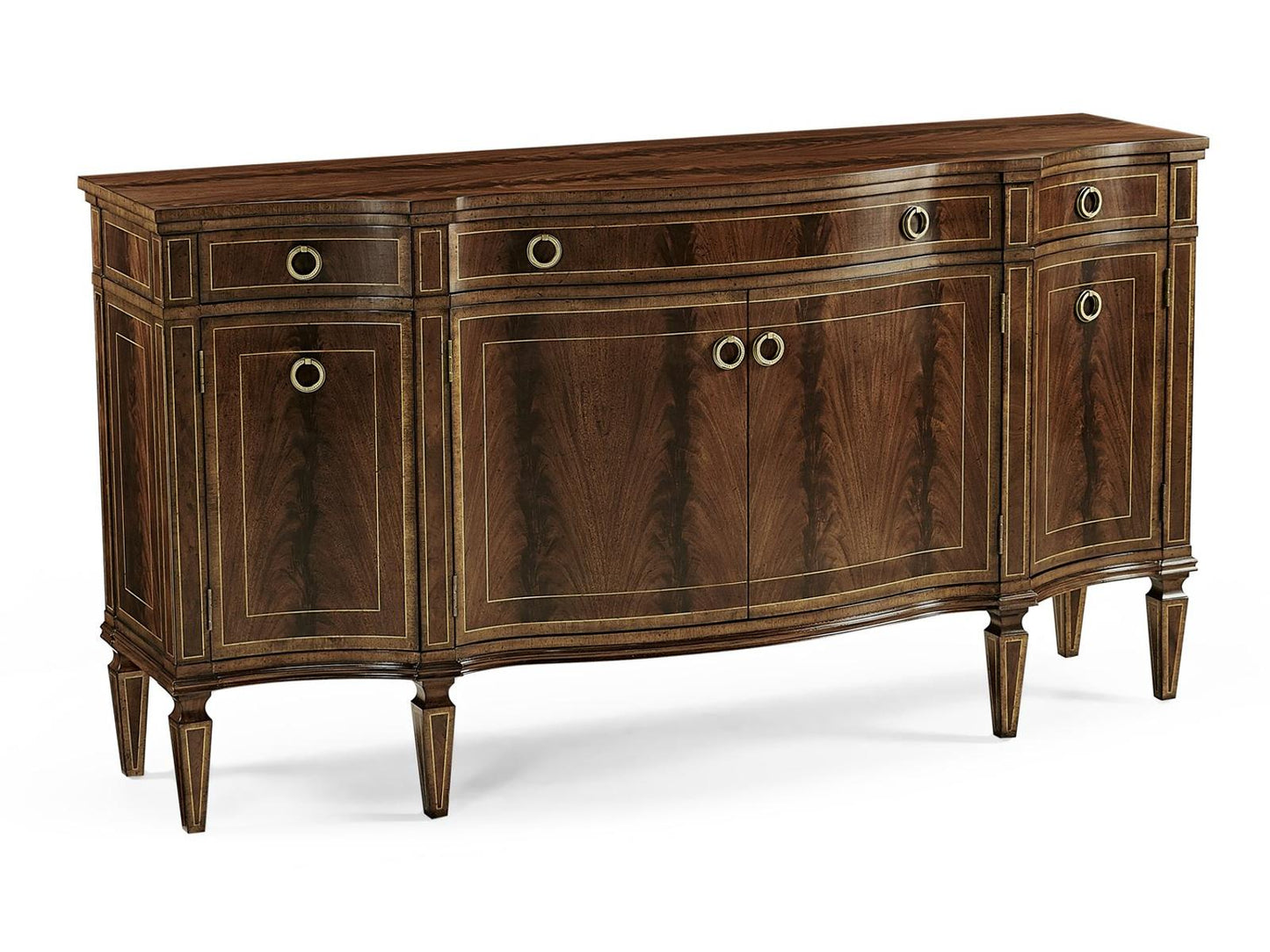 Jc Traditional Rectangular Wood Antique Mahogany Console Table