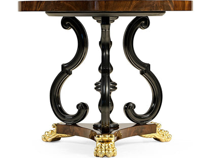 Jc Traditional Round Wood Brown Antique Mahogany End Table