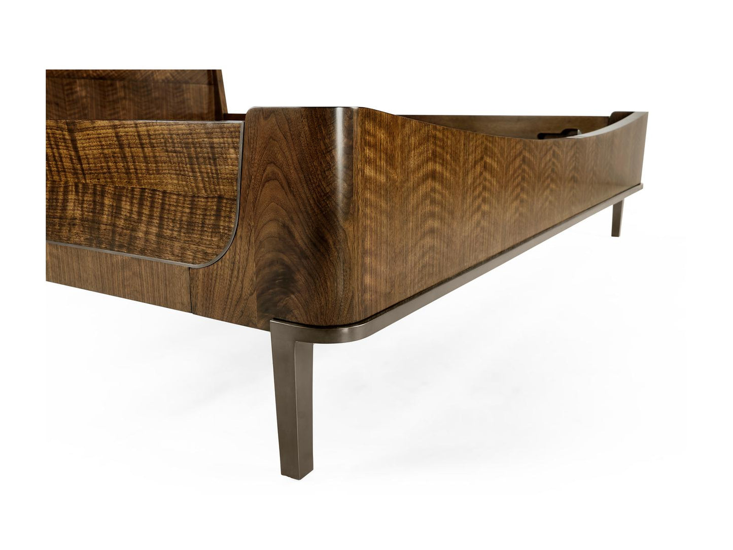 Toulouse Upholstered King Panel Bed in Toulouse Walnut and Castaway Fabric